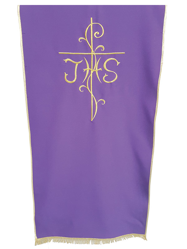 Coprileggio liturgico ricamato con simbolo IHS - Giusmery Confezioni