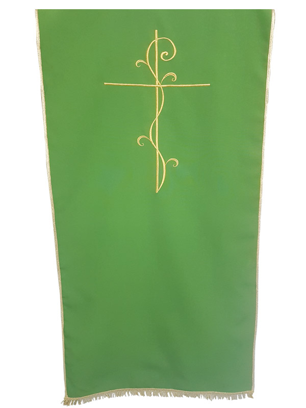 Coprileggio liturgico ricamato di colore verde - Giusmery Confezioni