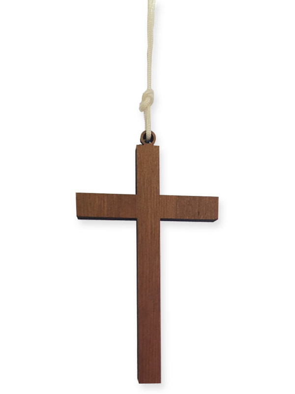 Croce prima comunione in legno scuro