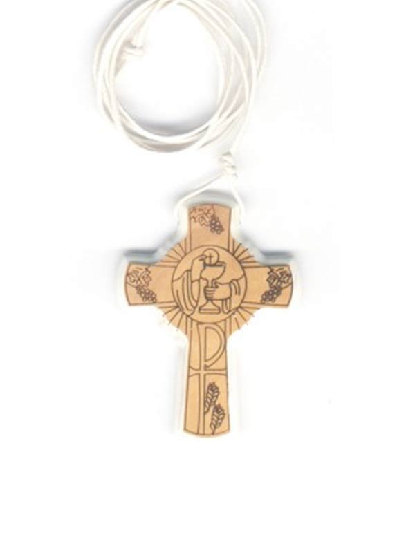 Croce Prima Comunione in olivo con incisione - Giusmery-Confezioni
