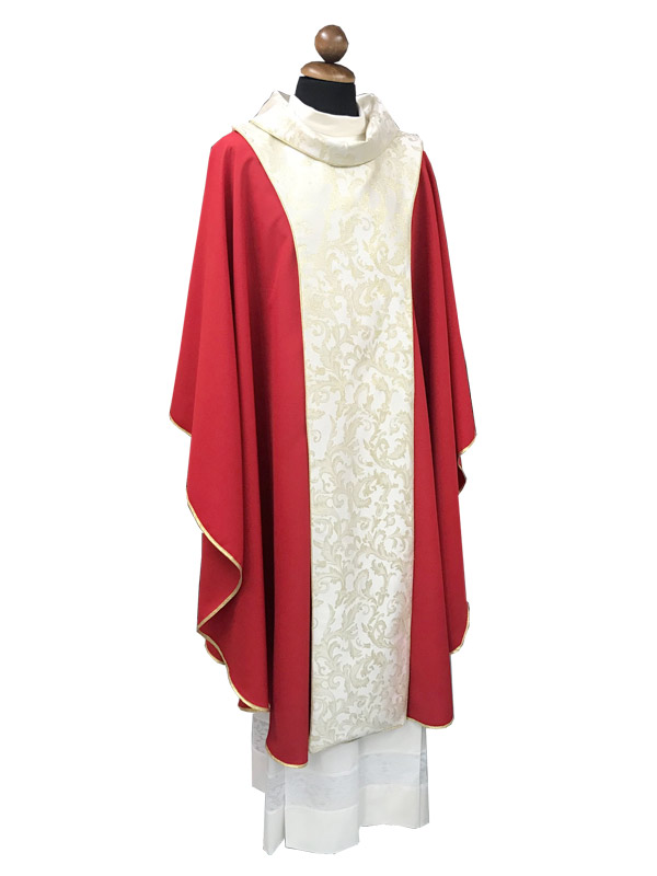 Casula sacerdotale liturgica con bordino laminato